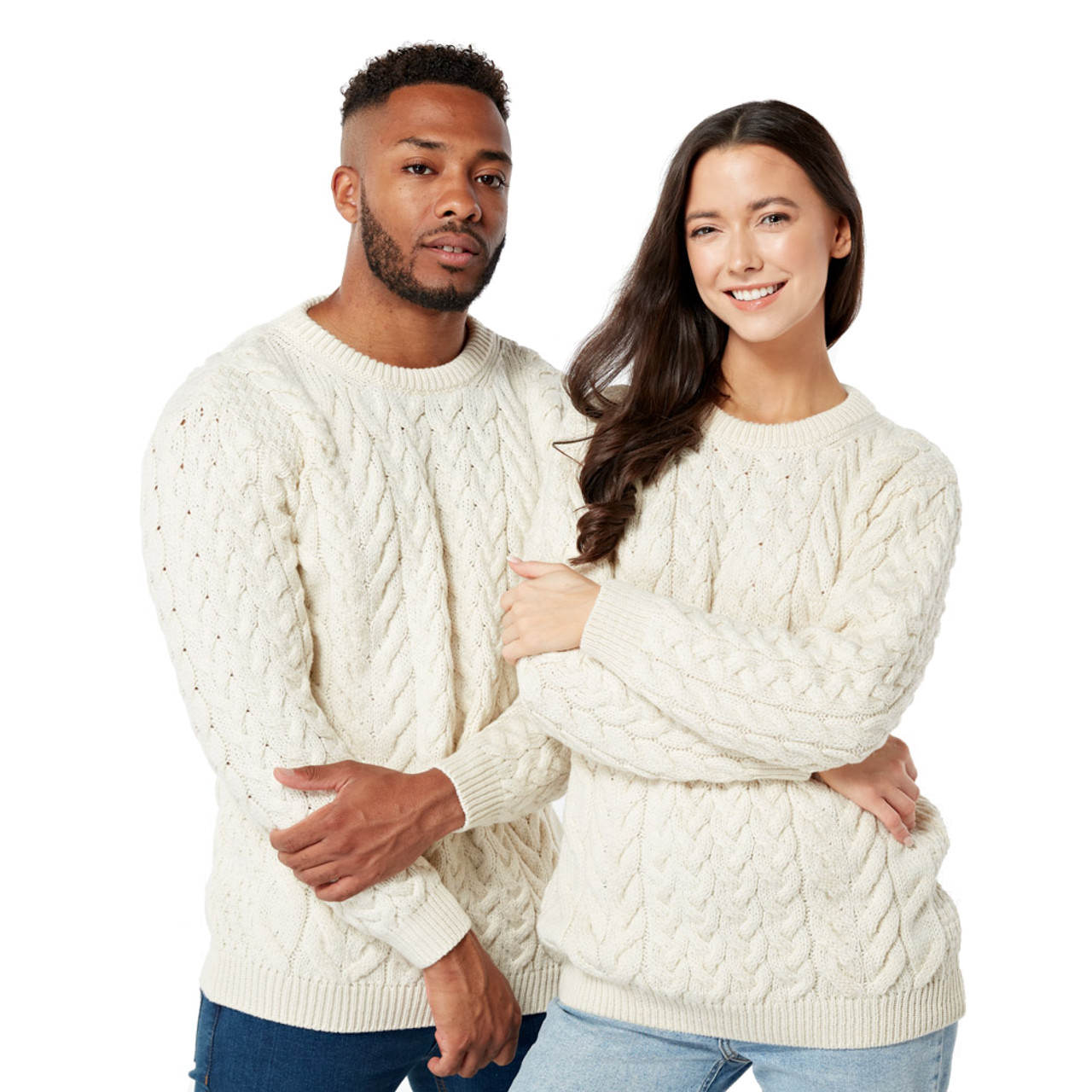 Aran Woollen Mills Unisex Chunky Knit Cable Jumper